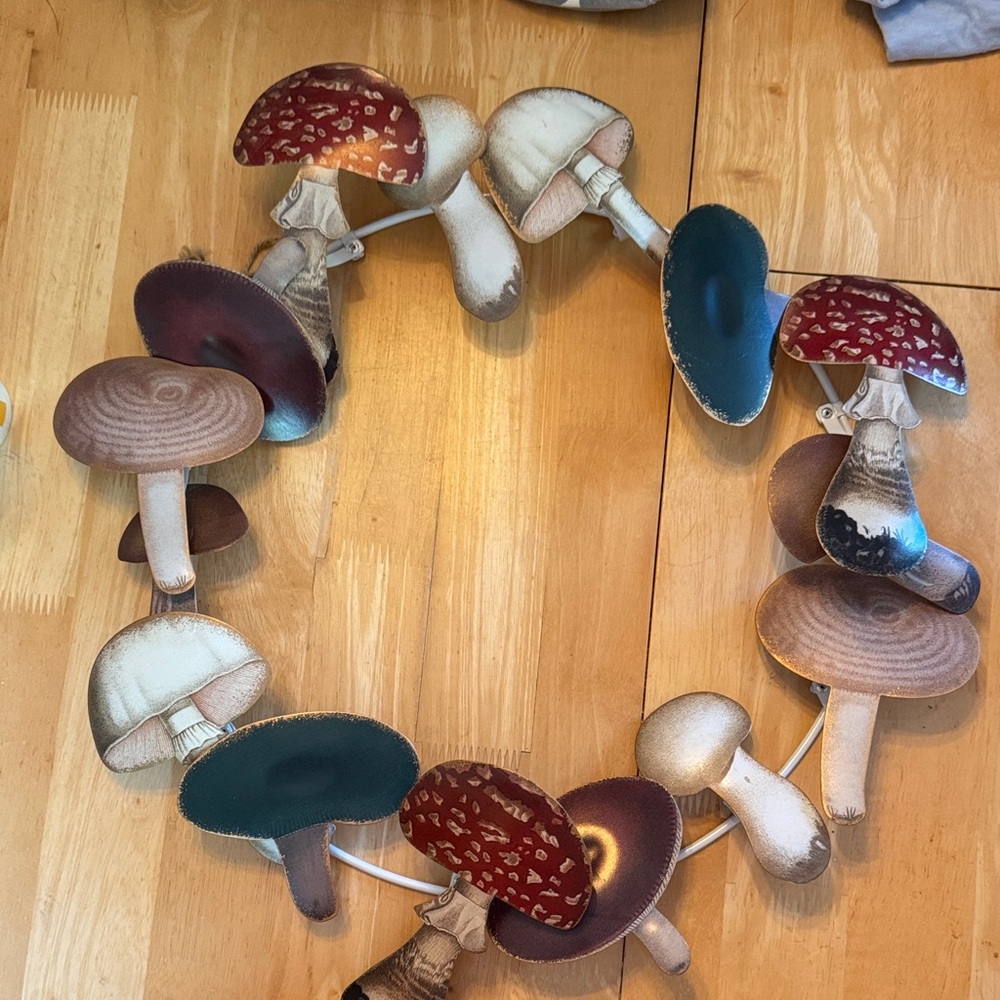 John Derian X Target metal Mushroom Wreath – Multi-Color Woodland Accent Boho